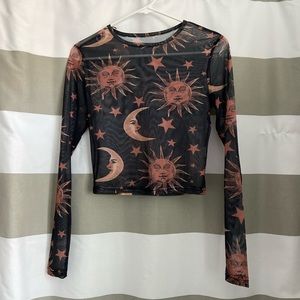 sun and moon mesh top